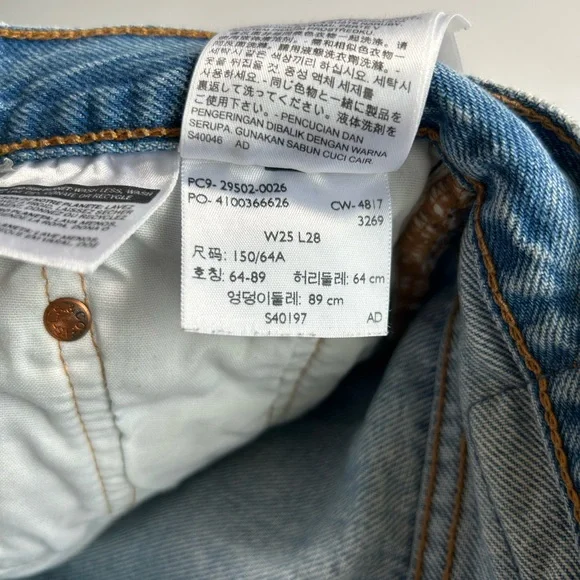 Levi’s 501 straight leg size denim Jeans size 25 - Picture 4 of 6